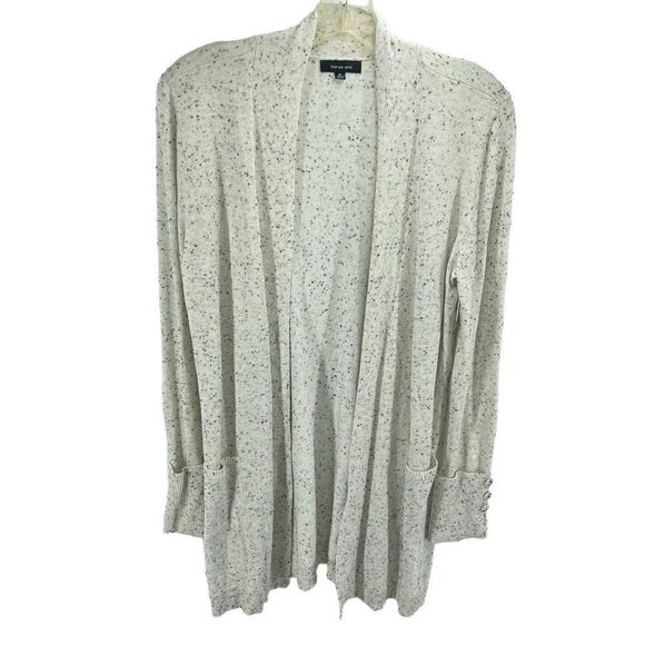 Verve Ami Womens Cardigan Sweater Open Front Long Sleeve Black White Size Medium - Picture 10 of 11